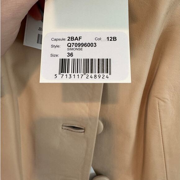 NWT By Malene Birger Simonse Leather Vest Cream DE 36 / US 6 Minimal Suiting - Picture 11 of 12